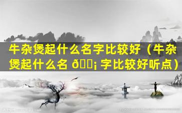牛杂煲起什么名字比较好（牛杂煲起什么名 🐡 字比较好听点）
